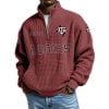 Aggies Football Est 1894 Waffle Stand Collar Half Zip Sweatshirt