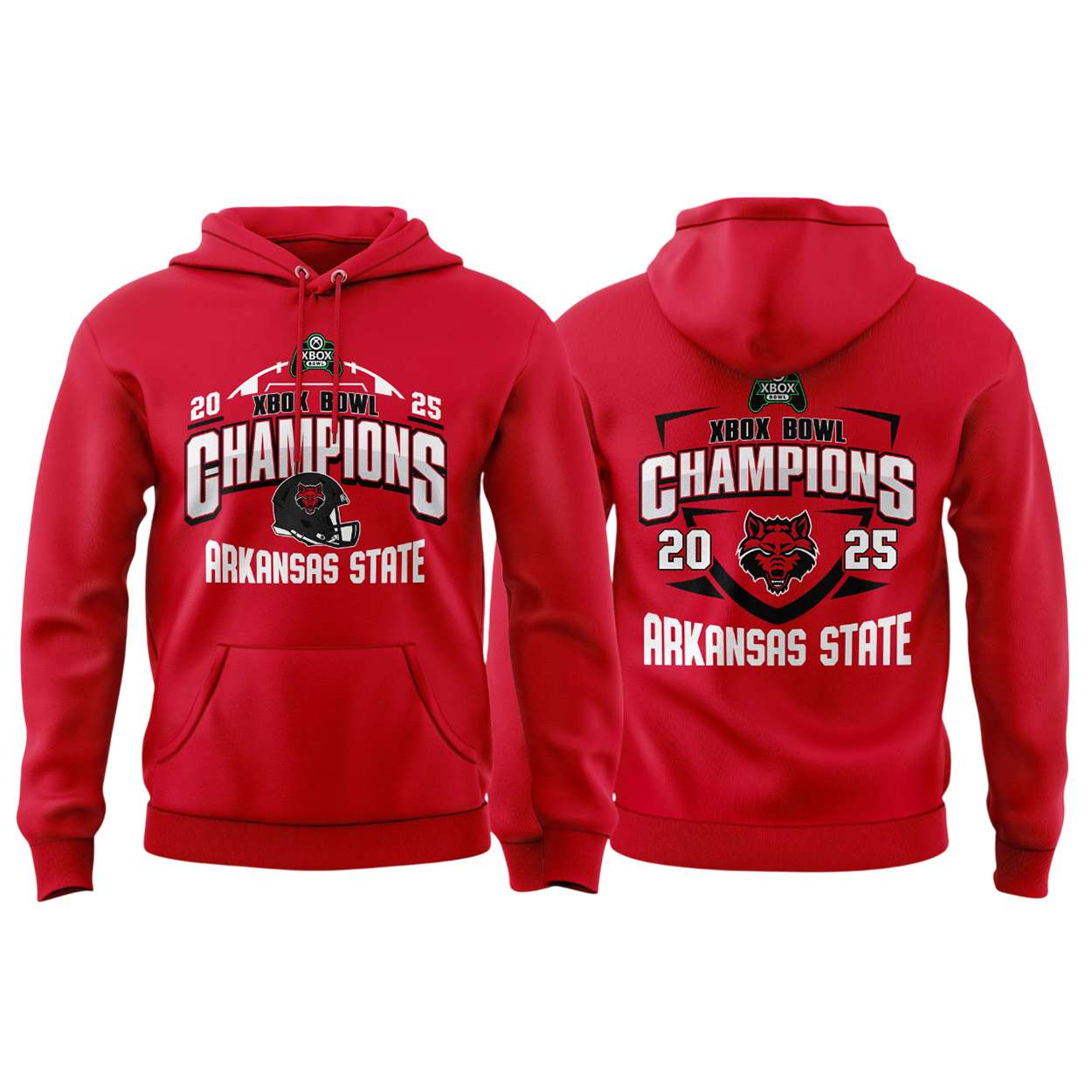 Arkansas State Red Wolves 2025 Xbox Bowl Champions Hoodie Arkansas State Red Wolves 2025 Xbox Bowl Champions Hoodie