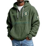 Athletics Est 1968 Quarter Zip Waffle Hoodie