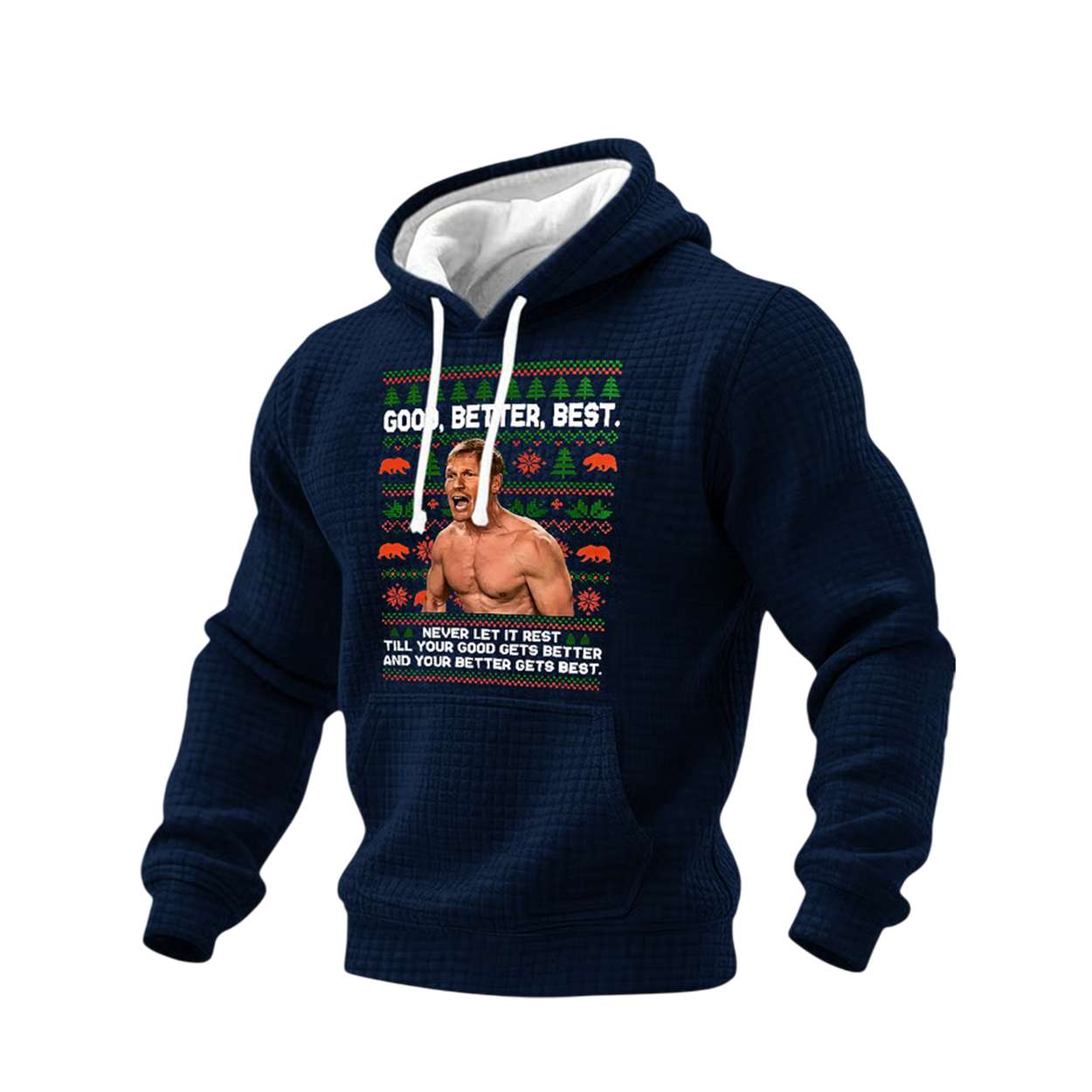 Bears Coach Ben Johnson Good Better Best Christmas Waffle Hoodie Bears Coach Ben Johnson Good Better Best Christmas Waffle Hoodie