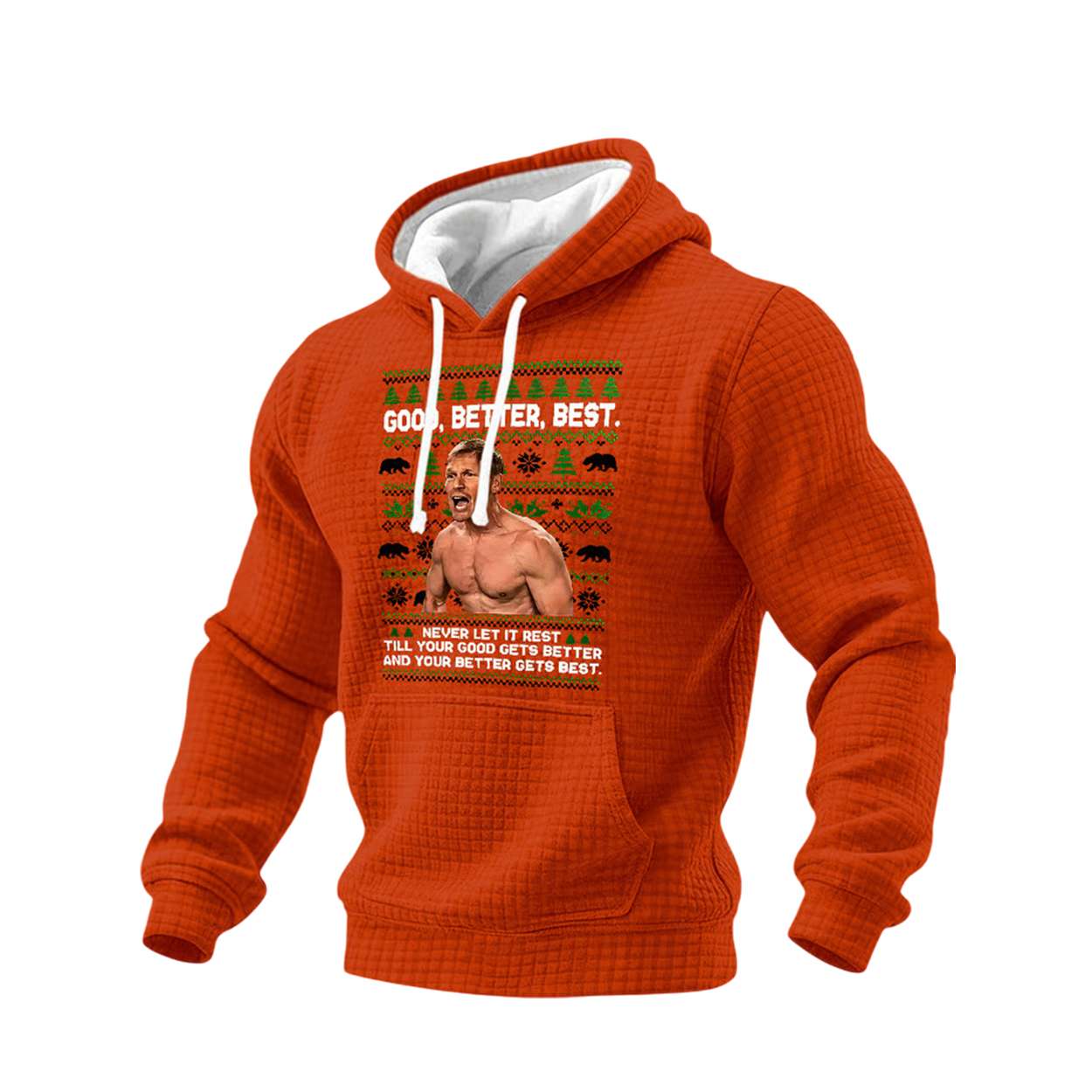 Bears Coach Ben Johnson Good Better Best Christmas Waffle Hoodie Bears Coach Ben Johnson Good Better Best Christmas Waffle Hoodie