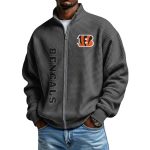 Bengals Football Waffle Zip-Up Sweatshirt