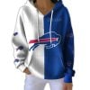 Bills Football Split Ribbed Hooded Sweater