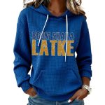 Boom Shaka Latke Hanukkah Print Waffle Hoodie