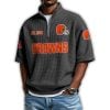 Browns Est 1944 Waffle Stand Collar Half Zip Polo Shirt
