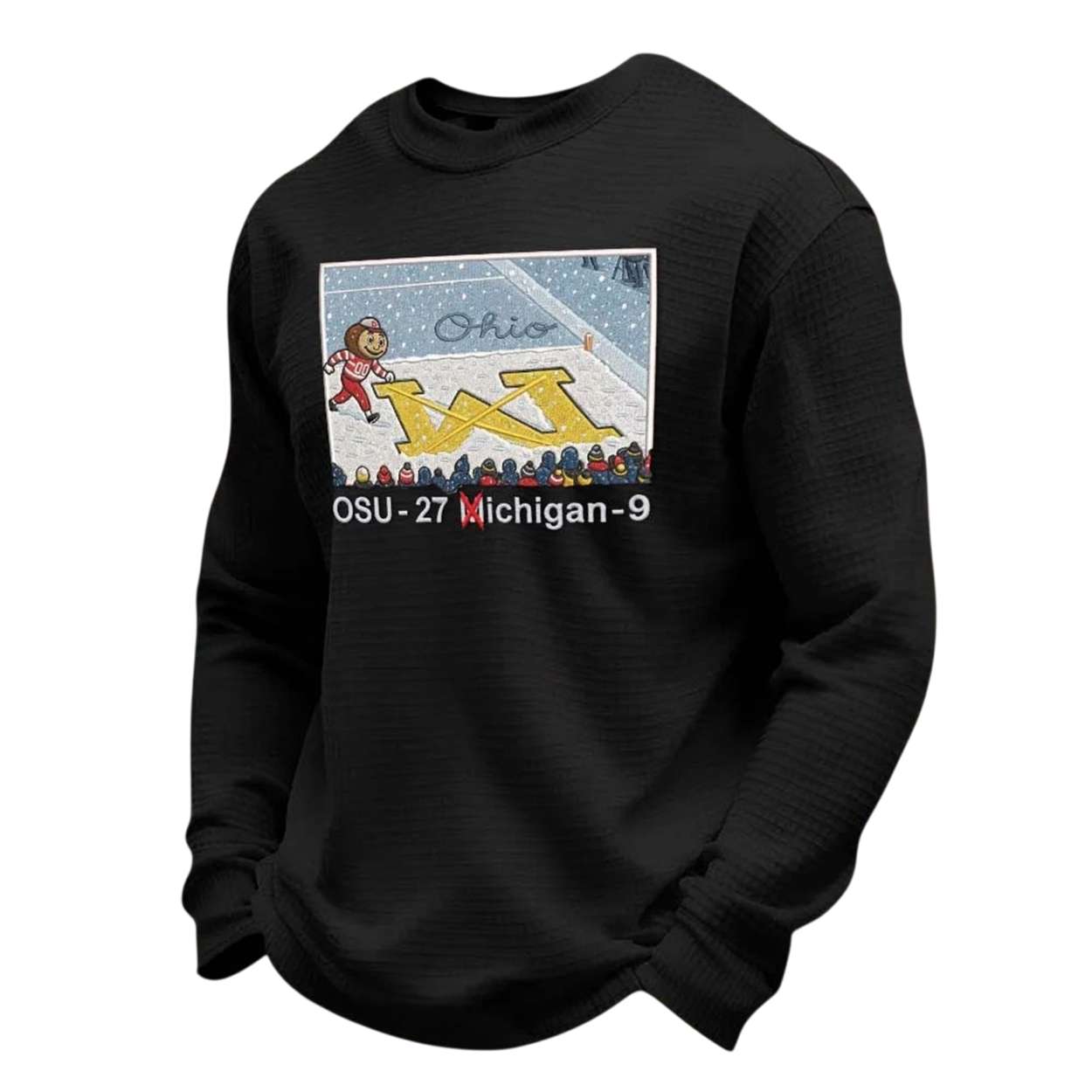 Brutus Ohio Snow Erase The M Waffle Hoodie Brutus Ohio Snow Erase The M Waffle Hoodie