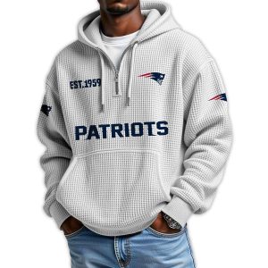 Patriots Est 1959 Quarter Zip Waffle Hoodie3