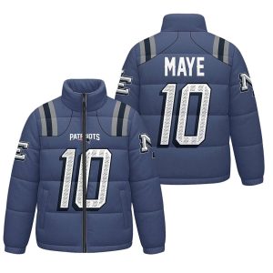 2025 Drake Maye 10 Patriots Rivalries Puffer Jacket