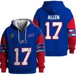 Captain Allen 17 Bills Quarter Zip Waffle Hoodie