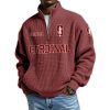 Cardinal Football Est 1891 Waffle Stand Collar Half Zip Sweatshirt