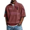 Cardinals Est 1898 Waffle Stand Collar Half Zip Polo Shirt