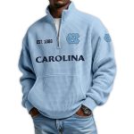 Carolina Football Est 1888 Waffle Stand Collar Half Zip Sweatshirt