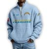 Chargers Est 1959 Waffle Stand Collar Half Zip Sweatshirt