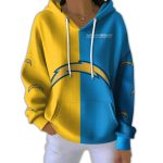Chargers Football Split Ribbed Hooded Sweater