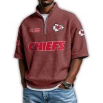 Chiefs Est 1959 Waffle Stand Collar Half Zip Polo Shirt