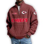 Chiefs Est 1959 Waffle Stand Collar Half Zip Sweatshirt