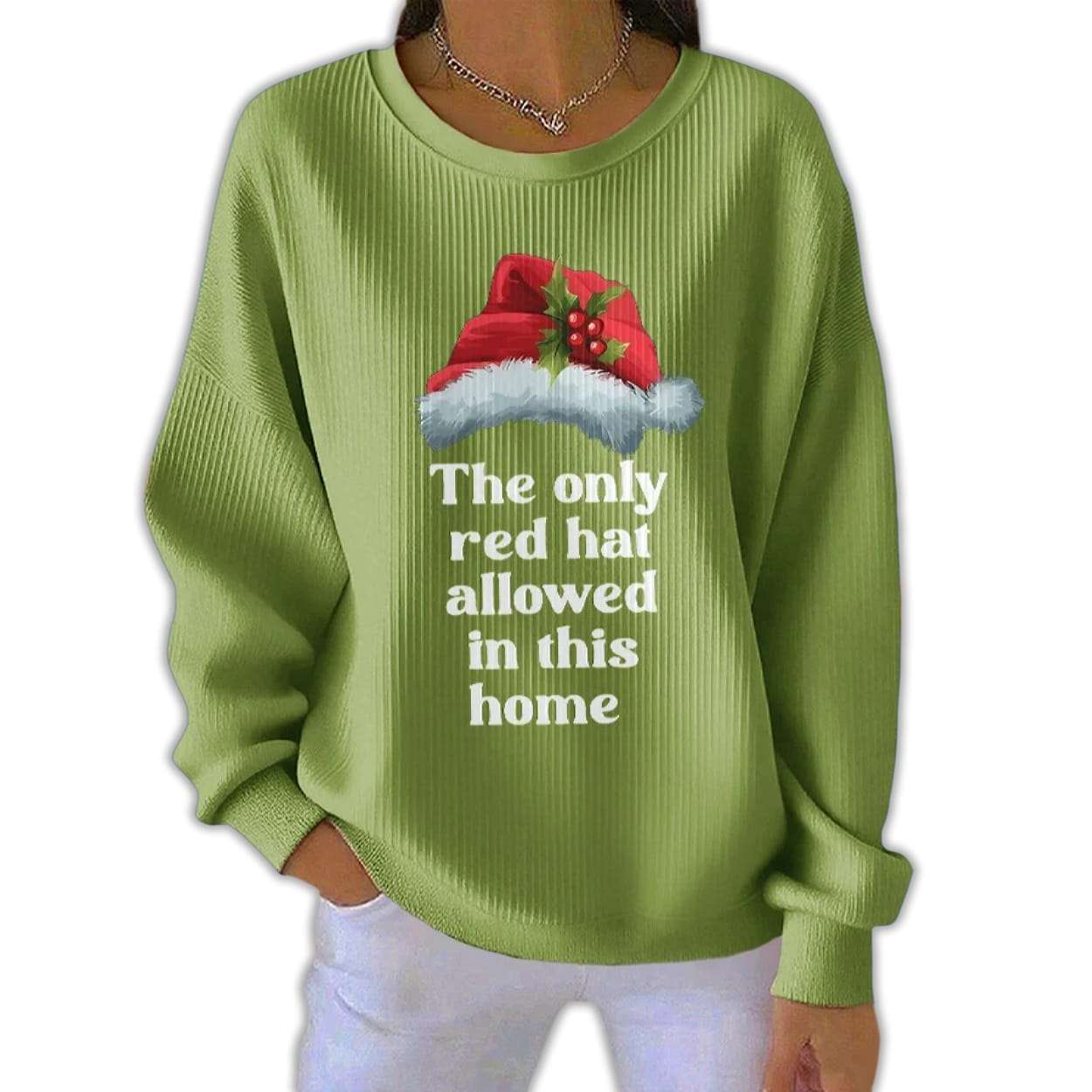 Christmas The Only Red Hat Allowed In This Home Pit Striped Sweatshirt Christmas The Only Red Hat Allowed In This Home Pit Striped Sweatshirt