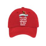 Christmas The Only Red Hat Allowed In This Home Print Baseball Cap