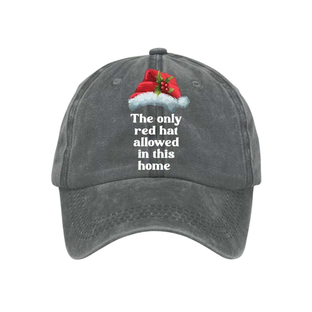 Christmas The Only Red Hat Allowed In This Home Print Baseball Cap Christmas The Only Red Hat Allowed In This Home Print Baseball Cap