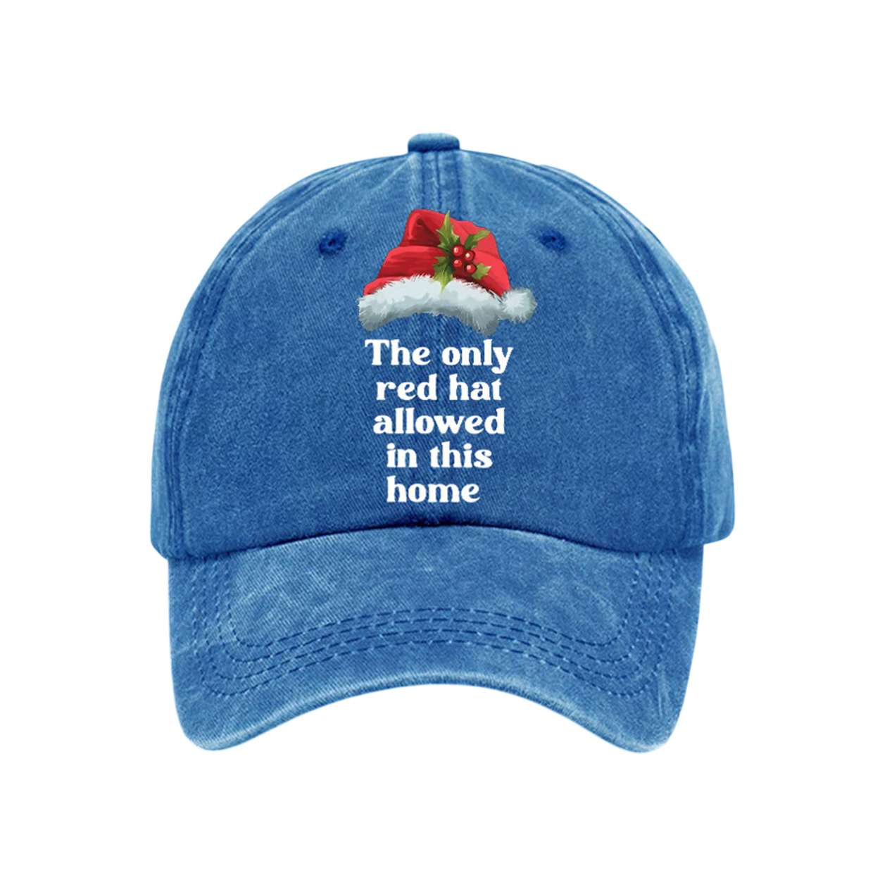 Christmas The Only Red Hat Allowed In This Home Print Baseball Cap Christmas The Only Red Hat Allowed In This Home Print Baseball Cap