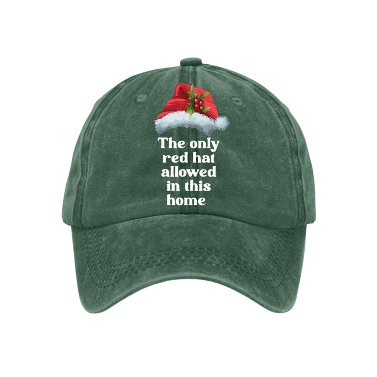 Christmas The Only Red Hat Allowed In This Home Print Baseball Cap Christmas The Only Red Hat Allowed In This Home Print Baseball Cap