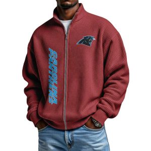 Panthers Football Waffle Zip Up Sweatshirt2