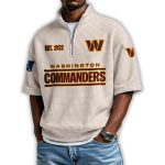 Commanders Est 1932 Waffle Stand Collar Half Zip Polo Shirt