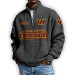 Commanders Est 1932 Waffle Stand Collar Half Zip Sweatshirt
