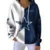 Cowboys Football Split Pit Striped Hoodie