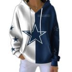 Cowboys Football Split Pit Striped Hoodie