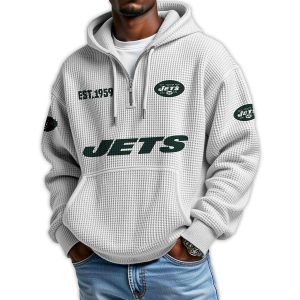 Jets Est 1959 Quarter Zip Waffle Hoodie4