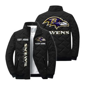 Personalized Ravens Est 1996 Winter Warm Quilted Jacket