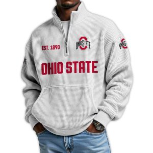 Ohio State Football Est 1890 Waffle Stand Collar Half Zip Sweatshirt 4 Ohio State Football Est 1890 Waffle Stand Collar Half Zip Sweatshirt4