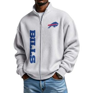 Bills Football Waffle Zip Up Sweatshirt1