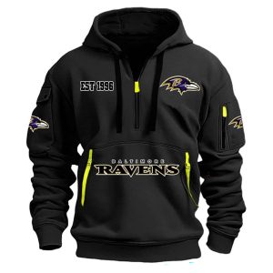 Ravens Est 1996 Hoodie Half Zipper2