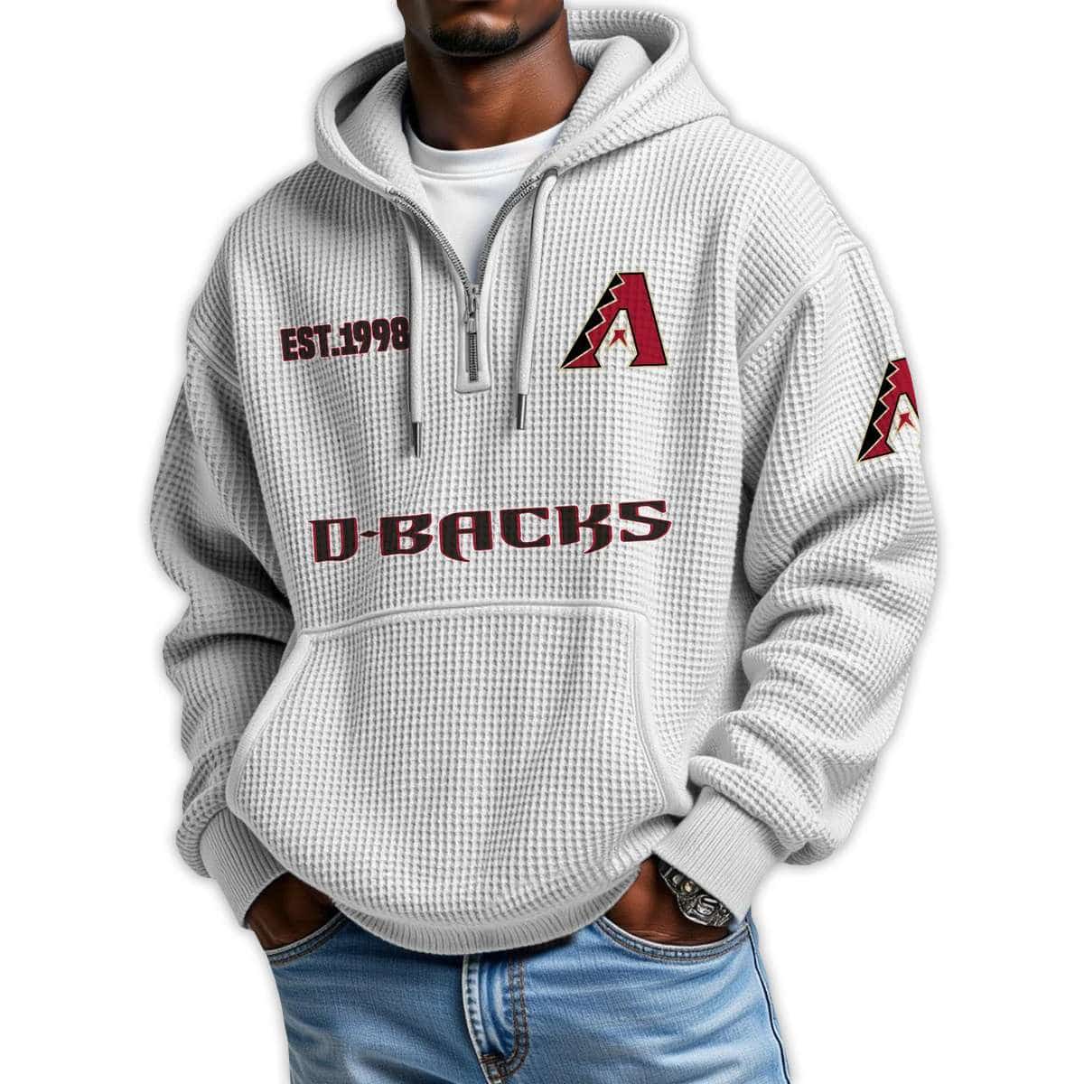 Diamondbacks Est 1998 Quarter Zip Waffle Hoodie Diamondbacks Est 1998 Quarter Zip Waffle Hoodie