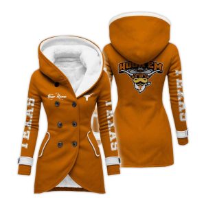 Personalized Longhorns Long Hooded Fleece Jacket4