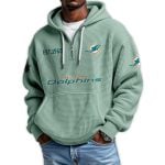 Dolphins Est 1965 Quarter Zip Waffle Hoodie