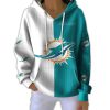 Dolphins Football Split Ribbed Hooded Sweater