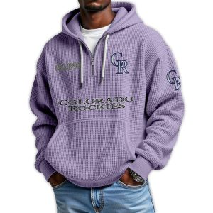 Rockies Est 1993 Quarter Zip Waffle Hoodie