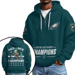 Eagles 2025 NFC East Division Champions Quarter Zip Waffle Hoodie