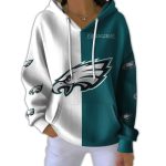 Eagles Football Split Pit Striped Hoodie