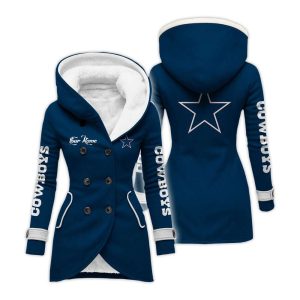 Personalized Cowboys Long Hooded Fleece Jacket4