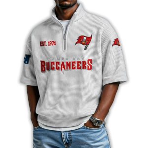 Buccaneers Est 1974 Waffle Stand Collar Half Zip Polo Shirt 4 Buccaneers Est 1974 Waffle Stand Collar Half Zip Polo Shirt4