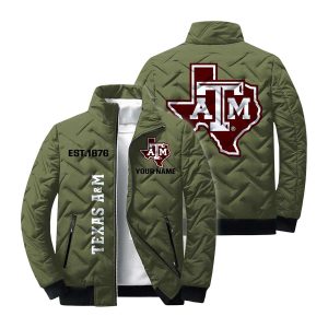 Personalized Texas AM Aggies Est 1876 Winter Warm Quilted Jacket4