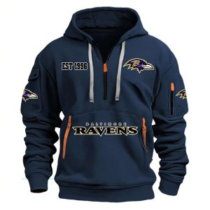 Ravens Est 1996 Hoodie Half Zipper1