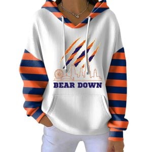 Bear Down Football Skyline Pit Striped Hoodie