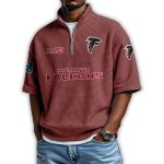 Falcons Est 1965 Waffle Stand Collar Half Zip Polo Shirt