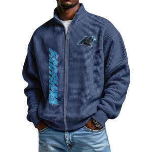 Panthers Football Waffle Zip Up Sweatshirt3