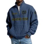 Fighting Irish Football Est 1887 Waffle Stand Collar Half Zip Sweatshirt